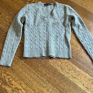 Ralph Lauren Sport - Grey Sweater in size Small, made of 100% Lambs Wool